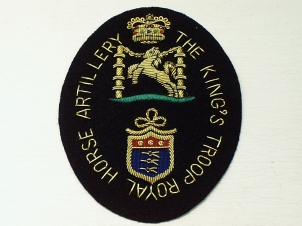 Kings Troop RHA Oval blazer badge - Click Image to Close