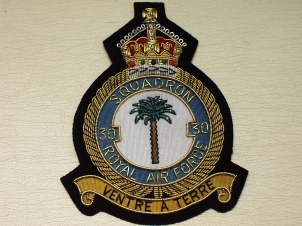 30 Squadron KC RAF blazer badge - Click Image to Close
