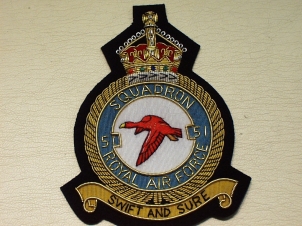 51 Squadron KC RAF blazer badge - Click Image to Close