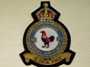 43 squadron KC RAF blazer badge - Click Image to Close