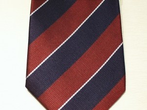 1st Queen's Dragoon Guards polyester striped tie - Click Image to Close