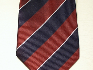 1st Queen's Dragoon Guards polyester striped tie - Click Image to Close