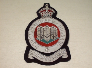Northumberland Hussars KC blazer badge - Click Image to Close