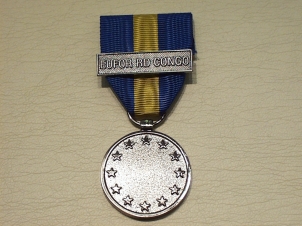 EU ESDP EUFOR RD Congo HQ & Forces full size medal - Click Image to Close
