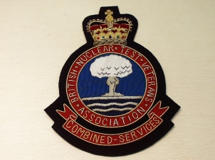 British Nuclear Test Veterans Combined Services blazer badge - Click Image to Close