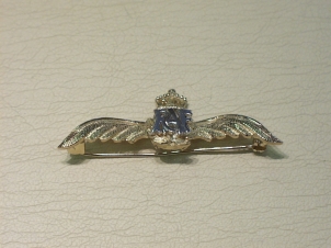 9ct yellow and white Gold RAF brooch - Click Image to Close