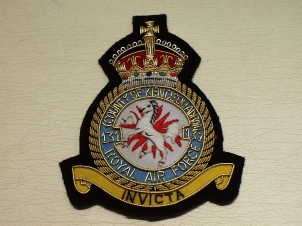 131 Squadron (County of Kent) KC RAF blazer badge - Click Image to Close