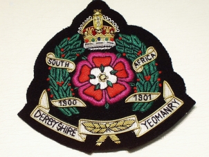 Derbyshire Yeomanry blazer badge - Click Image to Close