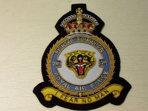 74 Fighter squadron RAF KC blazer badge - Click Image to Close