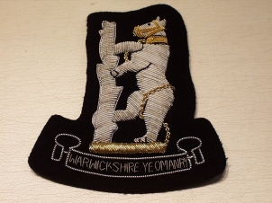 Warwickshire Yeomanry blazer badge - Click Image to Close