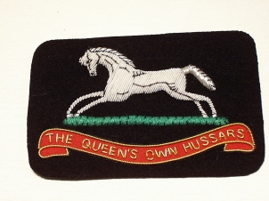 Queen's Own Hussars cap badge design blazer badge 53 - Click Image to Close