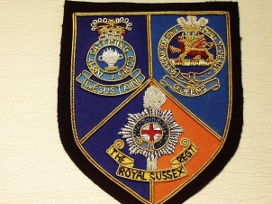 Army Catering Corps/Queen's Regiment/Royal Sussex blazer badge - Click Image to Close
