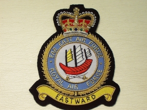 Far East Airforce RAF QC blazer badge - Click Image to Close