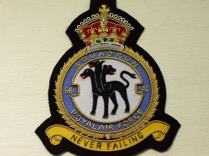 98 Squadron RAF KC blazer badge - Click Image to Close
