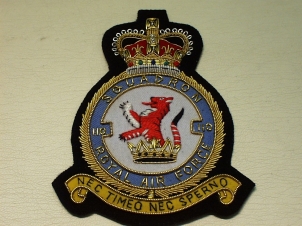 110 Squadron RAF QC blazer badge - Click Image to Close