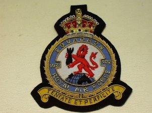 102 squadron RAF KC blazer badge - Click Image to Close