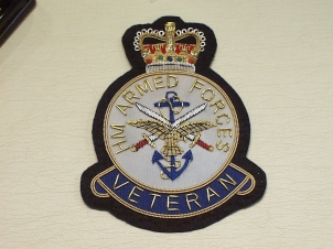 HM Armed Forces Veteran blazer badge - Click Image to Close