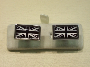 Black Union Jack cufflinks - Click Image to Close