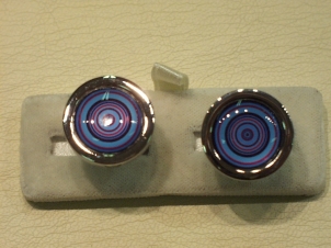 Blue Bullseye cufflinks - Click Image to Close