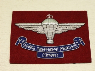 Guards Independent Parachute Company on maroon blazer badge - Click Image to Close