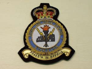 RAF Station Syerston blazer badge - Click Image to Close