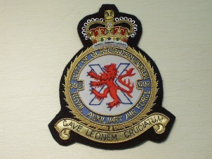 602 City of Glasgow Royal Auxiliary Air Force QC blazer badge - Click Image to Close