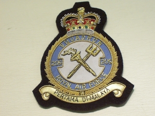 205 Squadron RAF QC blazer badge - Click Image to Close