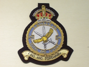 241 Squadron RAF KC blazer badge - Click Image to Close