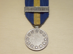 EU ESDP Eufor Rd Congo HQ and Forces miniature medal - Click Image to Close
