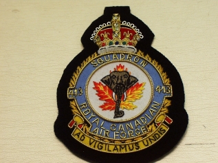 413 Squadron RCAF KC wire blazer badge - Click Image to Close