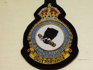 436 Squadron RCAF KC wire blazer badge - Click Image to Close