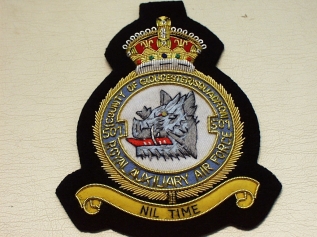 501 Sqdn R Aux Air Force King's Crown blazer badge - Click Image to Close