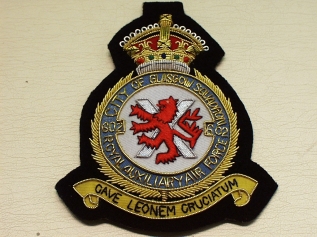 602 City of Glasgow Sqdn Royal Aux A Force KC wire blazer badge - Click Image to Close
