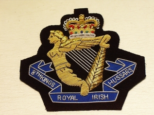8th King's Royal Irish Hussars blazer badge - Click Image to Close