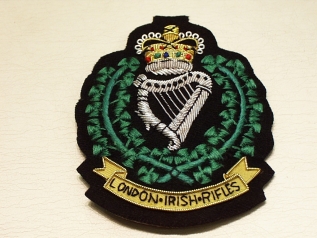 London Irish Rifles blazer badge - Click Image to Close