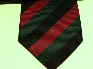 Queen Victoria Rifles silk stripe tie - Click Image to Close