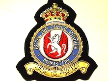 RAF Station Manston KC wire blazer badge - Click Image to Close