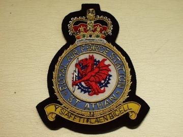 RAF Station St. Athan blazer badge - Click Image to Close